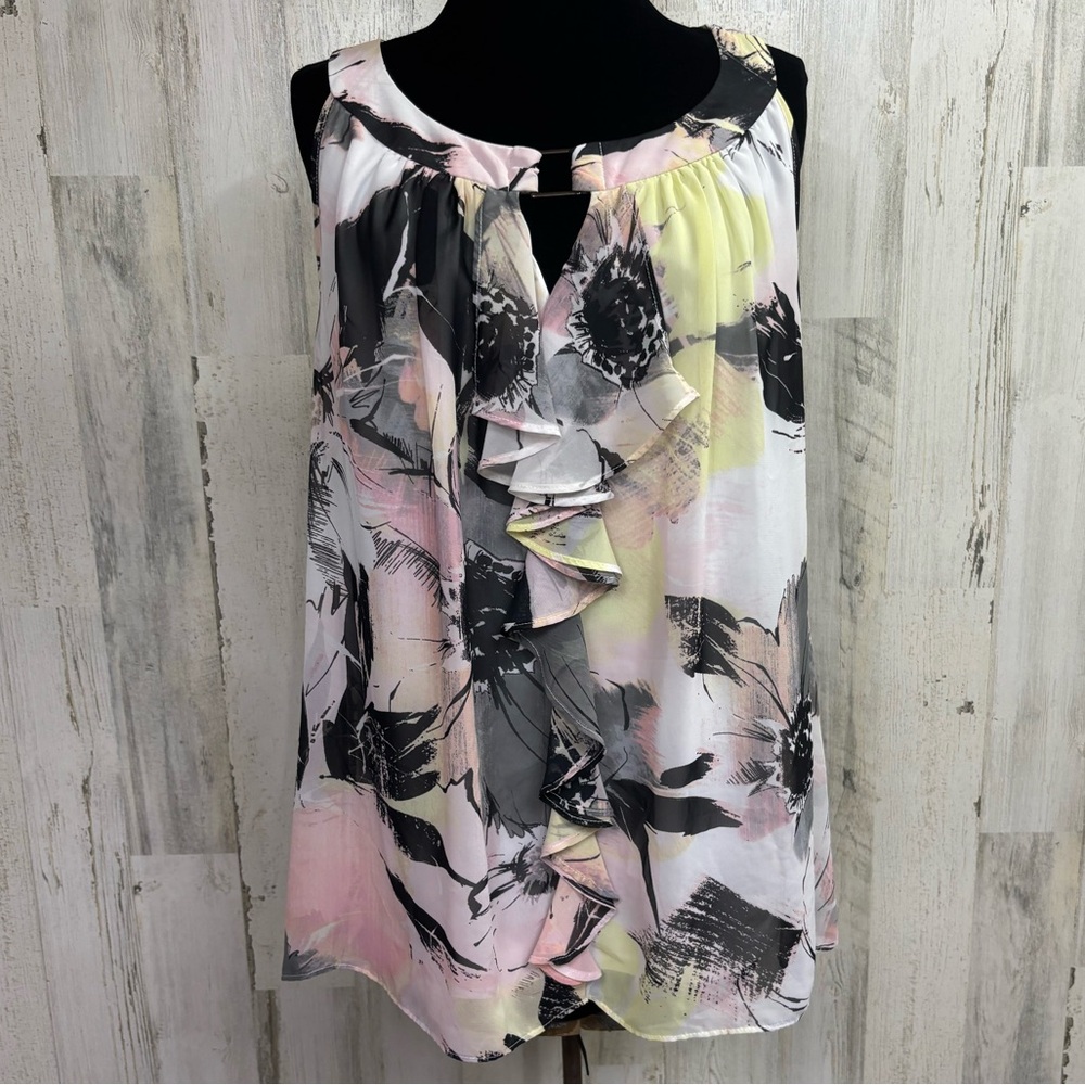 Alyx‎ Plus Size Chiffon Floral Sleeveless Top